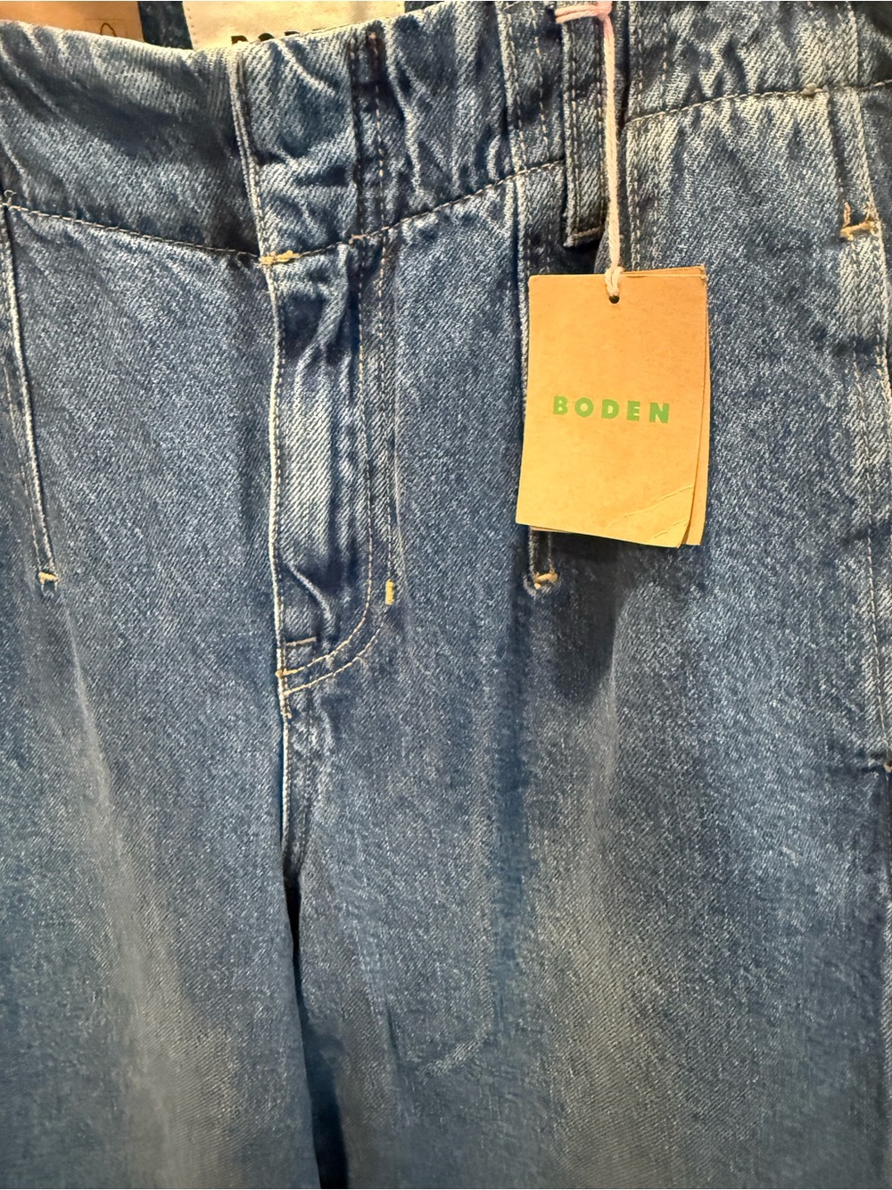 Boden Mid Vintage Stitch Detail Wide-Leg Jeans in Blue - Picture 4 of 5